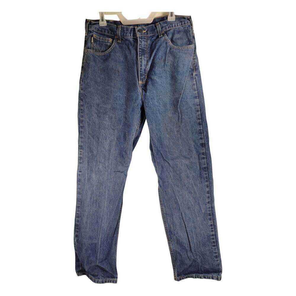 Carhartt 36x32 Men's Blue Jeans 100% Cotton Mexico Straight Relaxed Fit RN#14806